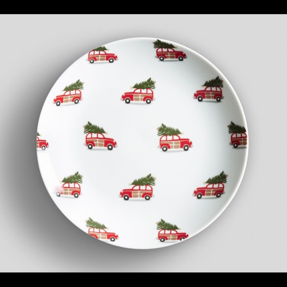 Pottery barn woody car appetizer plates set/4 NWT